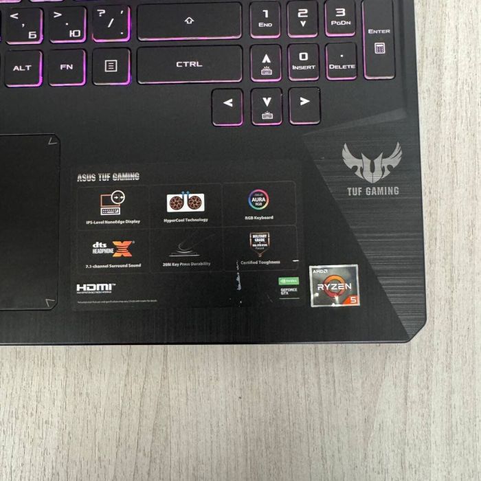 Ігровий ноутбук Asus TUF FX505DT / 15,6" (1920x1080) IPS / AMD Ryzen 5 3550H (4 (8) ядра по 2,1 - 3,7 ГГц) / 8 ГБ DDR4 / 512 ГБ SSD / nVidia GeForce GTX 1650, 4 ГБ GDDR5, 128-біт / Веб-камера б/в - изображение 4