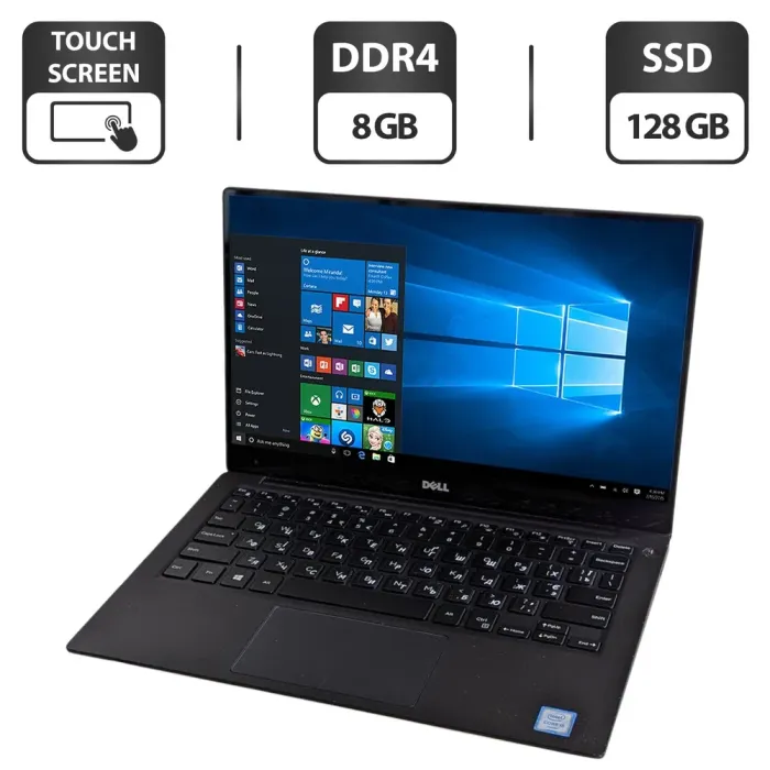 Ультрабук Б-клас Dell XPS 13 9350 / 13.3" (3200x1800) IPS Touch / Intel Core i5-6200U (2 (4) ядра по 2.3 - 2.8 GHz) / 8 GB DDR4 / 128 GB SSD / Intel Iris Graphics 520 / WebCam б/в - зображення 1