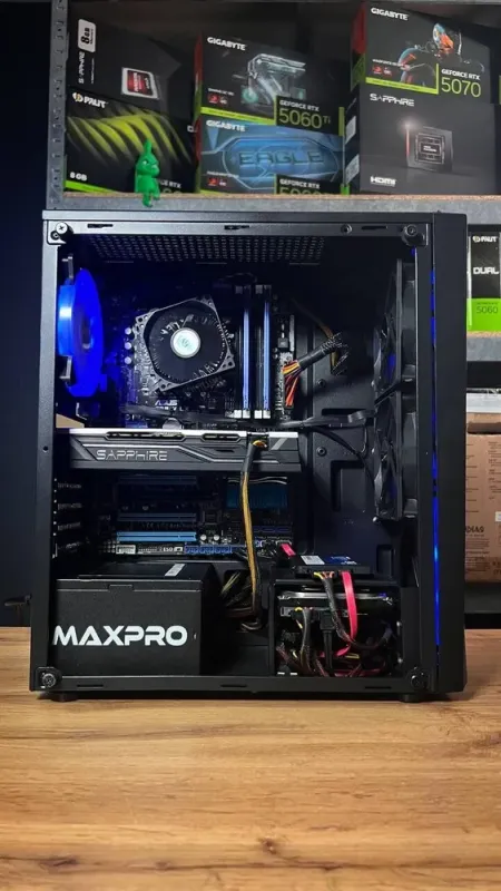 Комп'ютер Everest 8800 ARGB Black Tower / Intel Core i7-2600 (4 (8) ядер по 3,4 - 3,8 ГГц) / 16 ГБ DDR3 / 240 ГБ SSD + 500 ГБ HDD / AMD Radeon RX 580, 8 ГБ GDDR5, 256-біт / 400 Вт б/в - зображення 5