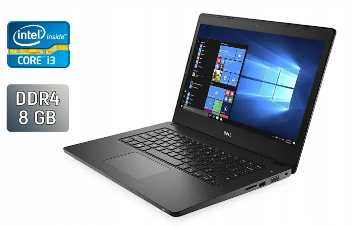 Ультрабук Dell Latitude 3480 / 14" (1366x768) TN / Intel Core i3-7100U (2 (4) ядра по 2.4 GHz) / 8 GB DDR4 / 240 GB SSD / Intel HD Graphics 620 / WebCam / Windows 10 б/в - зображення 1