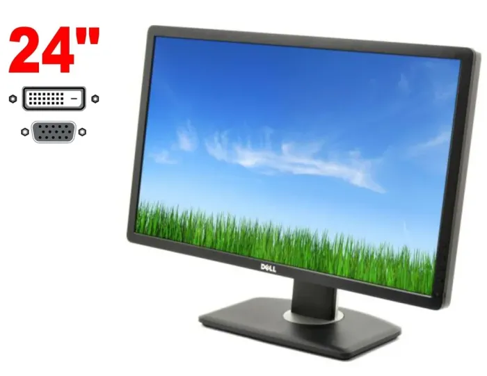Монітор Dell P2412Hb / 24" (1920x1080) IPS / 1x DVI, 1x VGA, 2x USB 2.0, 1x USB Type-B / VESA 100x100 / Pivot б/в - зображення 1