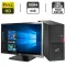 Комплект ПК: комп'ютер Fujitsu Esprimo P756 E90+ Tower / Intel Core i5-6400 (4 ядра по 2.7 - 3.3 GHz) / 8 GB DDR4 / 128 GB SSD + 500 GB HDD / Intel HD Graphics 530 +Монітор LG 24EB23PM / 24" (1920x1080) TN б/в