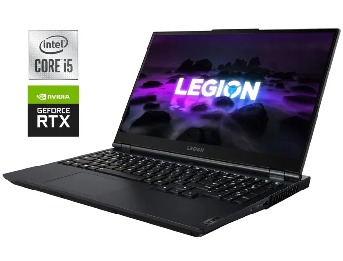 Ігровий ноутбук Lenovo Legion 5 15IMH6 / 15.6" (1920x1080) IPS / Intel Core i5-10500H (6 (12) ядер по 2.5 - 4.5 GHz) / 8 GB DDR4 / 512 GB SSD / nVidia GeForce RTX 3050, 4 GB GDDR6, 128-bit / WebCam б/в - зображення 1