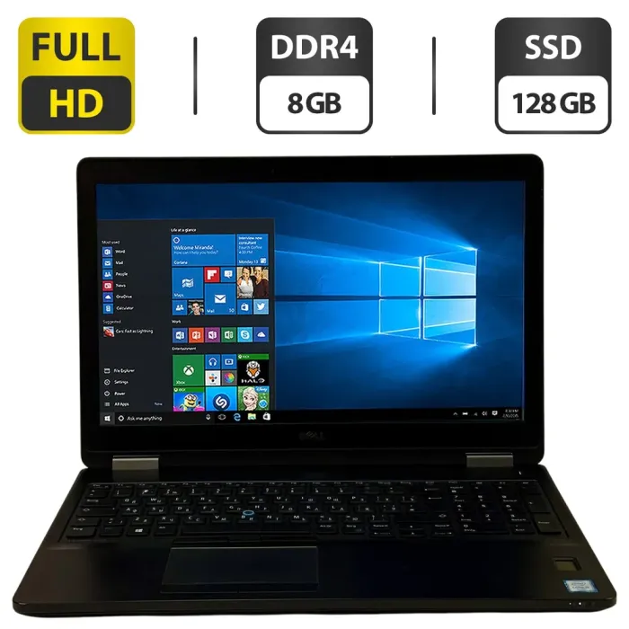 Ноутбук Б-клас Dell Latitude E5570 / 15.6" (1920x1080) IPS / Intel Core i5-6300U (2 (4) ядра по 2.4 GHz) / 8 GB DDR4 / 128 GB SSD / Intel HD Graphics 520 / WebCam / Windows 10 Pro б/в - зображення 1