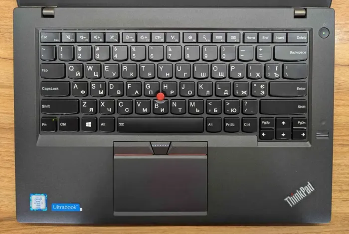 Ноутбук Lenovo ThinkPad T460 / 14" (1920x1080) IPS / Intel Core i7-6600U (2 (4) ядра по 2.6 - 3.4 GHz) / 8 GB DDR4 / 240 GB SSD / Intel HD Graphics 520 / WebCam / TouchID / Windows 10 б/в - зображення 3