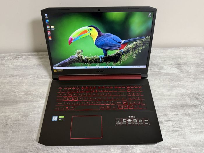 Ігровий ноутбук Б-класу Acer Nitro AN517-51-56YW / 17.3" (1920x1080) IPS / Intel Core i5-9300H (4 (8) ядра по 2,4 - 4,1 ГГц) / 32 ГБ DDR4 / 512 ГБ SSD / nVidia GeForce GTX 1650, 4 ГБ GDDR5, 128-біт / WebCam / Win 11 Home б/в - изображение 2
