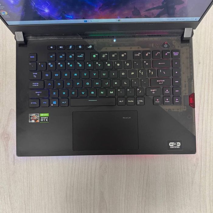 Ігровий ноутбук Б-класу Asus ROG Strix Scar G533QR / 15.6" (1920x1080) IPS / AMD Ryzen 9 5900HX (8 (16) ядер по 3.3 - 4.6 GHz) / 16 GB DDR4 / 512 GB SSD NVMe / nVidia GeForce RTX 3070, 8 GB GDDR6, 256-bit б/в - зображення 7