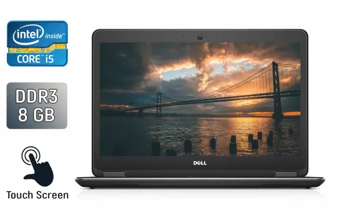 Ноутбук Б-клас Dell Latitude E7440 / 14" (1920x1080) IPS Touch / Intel Core i5-4310U (2 (4) ядра по 2.0 - 3.0 GHz) / 8 GB DDR3 / 128 GB SSD + 120 GB SSD / Intel HD Graphics 4400 / WebCam / Windows 10 б/в - зображення 1