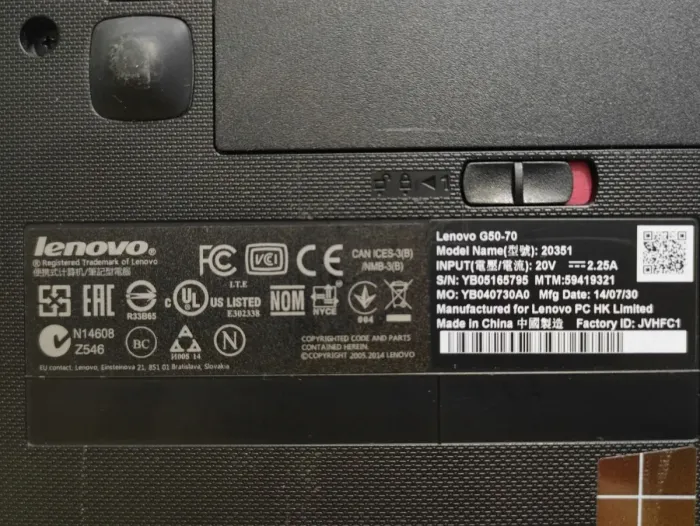 Ноутбук Б-клас Lenovo G50-70 / 15.6" (1366x768) TN / Intel Core i7-4510U (2 (4) ядра по 2.0 - 3.1 GHz) / 16 GB DDR3 / 120 GB SSD / Intel HD Graphics 4400 / WebCam б/в - зображення 8