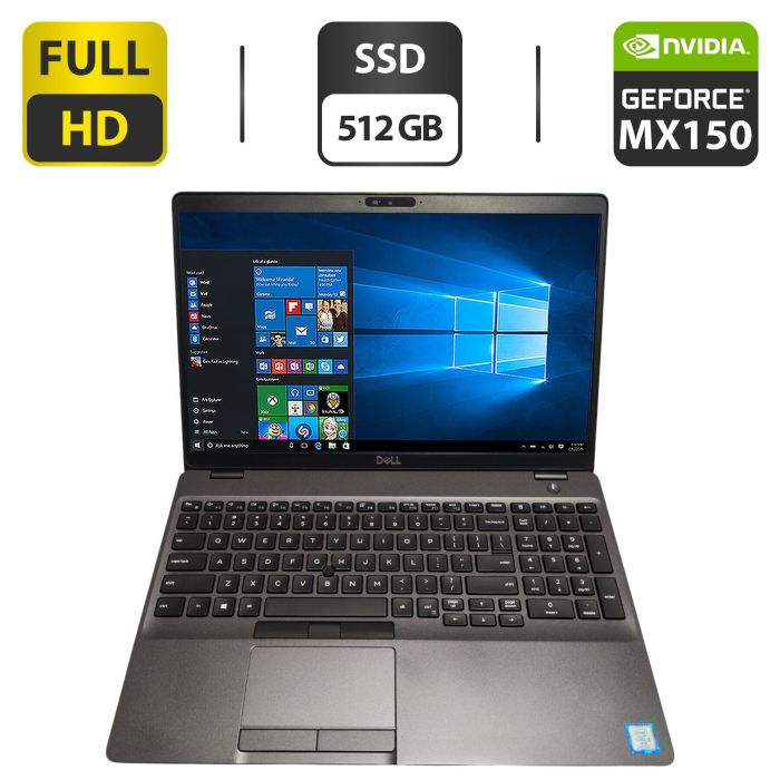 Ультрабук Б-клас Dell Latitude 5501 / 15.6" (1920x1080) IPS / Intel Core i5-9400H (4 (8) ядра по 2.5 - 4.3 GHz) / 16 GB DDR4 / 512 GB SSD / nVidia GeForce MX150, 2 GB GDDR5, 64-bit / WebCam б/в - зображення 1