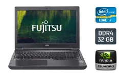 Мобільна робоча станція Fujitsu Celsius H780 / 15.6" (1920x1080) IPS / Intel Core i7-8750H (6 (12) ядер по 2.2 - 4.1 GHz) / 32 GB DDR4 / 512 GB SSD / nVidia Quadro P600, 4 GB GDDR5, 128-bit / WebCam / TouchID / Windows 10 б/в