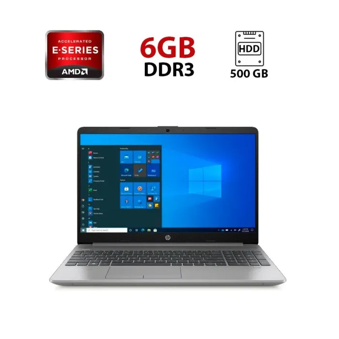 Ноутбук HP 255 / 15.6" (1366x768) TN / AMD E1-1500 (2 ядра по 1.5 GHz) / 6 GB DDR3 / 500 GB HDD / AMD Radeon HD 7310M / WebCam б/в - зображення 1