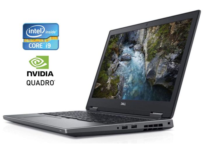 Мобільна робоча станція Б-клас Dell Precision 7540 / 15.6" (1920x1080) TN / Intel Core i9-9880H (8 (16) ядер по 2.3 - 4.8 GHz) / 32 GB DDR4 / 256 GB SSD + 256 GB SSD / nVidia Quadro T2000, 4 GB GDDR5, 128-bit / WebCam / Win 11 Pro б/в - зображення 1