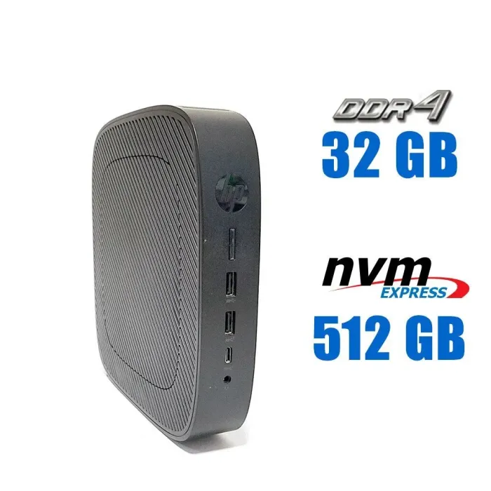 Неттоп HP t640 Thin Client USFF / AMD Ryzen R1505G (2 (4) ядра по 2.4 - 3.3 GHz) / 32 GB DDR4 / 512 GB SSD M.2 / AMD Picaso Graphics / 45W б/в - зображення 9