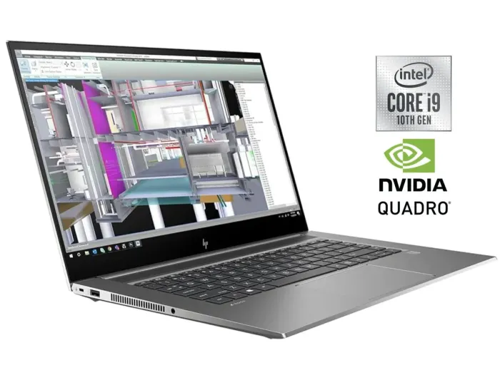 Мобільна робоча станція HP ZBook Studio G7 / 15.6" (1920x1080) IPS / Intel Core i9-10885H (8 (16) ядер по 2.4 - 5.3 GHz) / 32 GB DDR4 / 512 GB SSD / nVidia Quadro RTX 3000 Max-Q, 6 GB DDR6, 192-bit / WebCam б/в - зображення 1