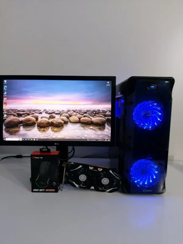 Комплект ПК: GameMax StarLight B-FRGB Black Tower / Intel Core i5-8400 (6 ядер по 2.8 - 4.0 GHz) / 16 GB DDR4 / 480 GB SSD + 500 GB SSD / nVidia P106-100, 6 GB GDDR5, 192-bit / 600W + Монітор LG 24MB37PM-B / 24" (1920x1080) IPS б/в - зображення 3