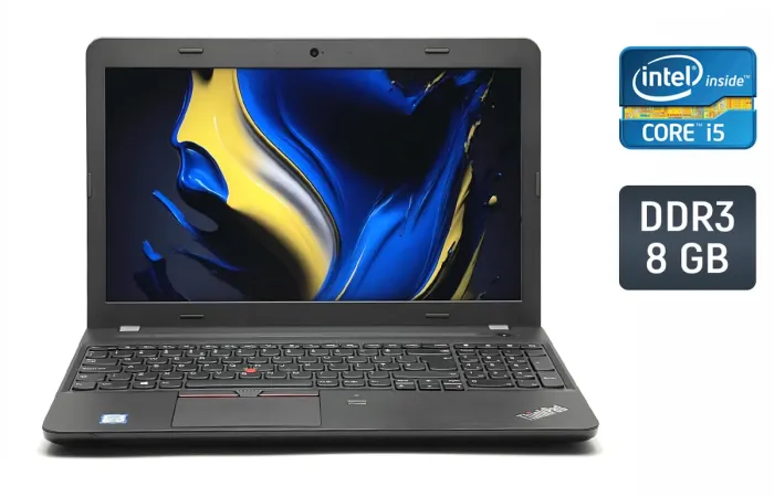 Ноутбук Б-клас Lenovo ThinkPad E560 / 15.6" (1366x768) TN / Intel Core i5-6200U (2 (4) ядра по 2.3 - 2.8 GHz) / 8 GB DDR3 / 240 GB SSD / Intel HD Graphics 520 / WebCam / TouchID / Windows 10 б/в - зображення 1