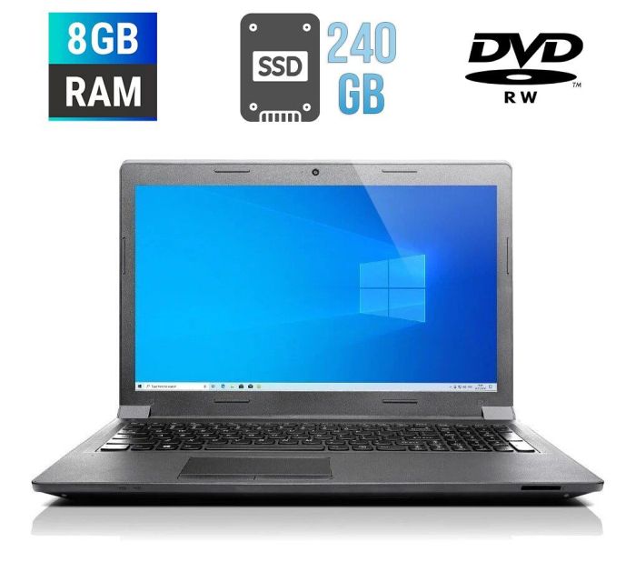 Ноутбук Б-клас Lenovo B5400 / 15.6" (1366x768) TN / Intel Pentium 3550M (2 ядра по 2.3 GHz) / 8 GB DDR3 / 240 GB SSD / Intel HD Graphics / WebCam / DVD-RW / HDMI б/в - зображення 1