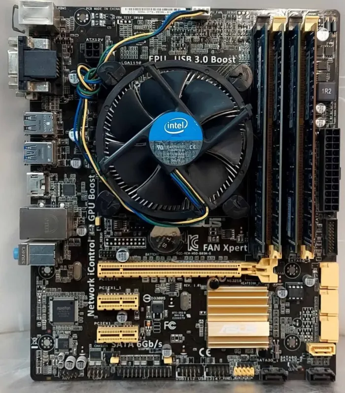 Комплект: Материнська плата Asus B85M-G / LGA1150 / Intel Core i7-4770K (4 (8) ядра по 3,5 - 3,9 ГГц) / 16 ГБ DDR3 / Intel HD Graphics 4600 + Кулер б/в - изображение 3