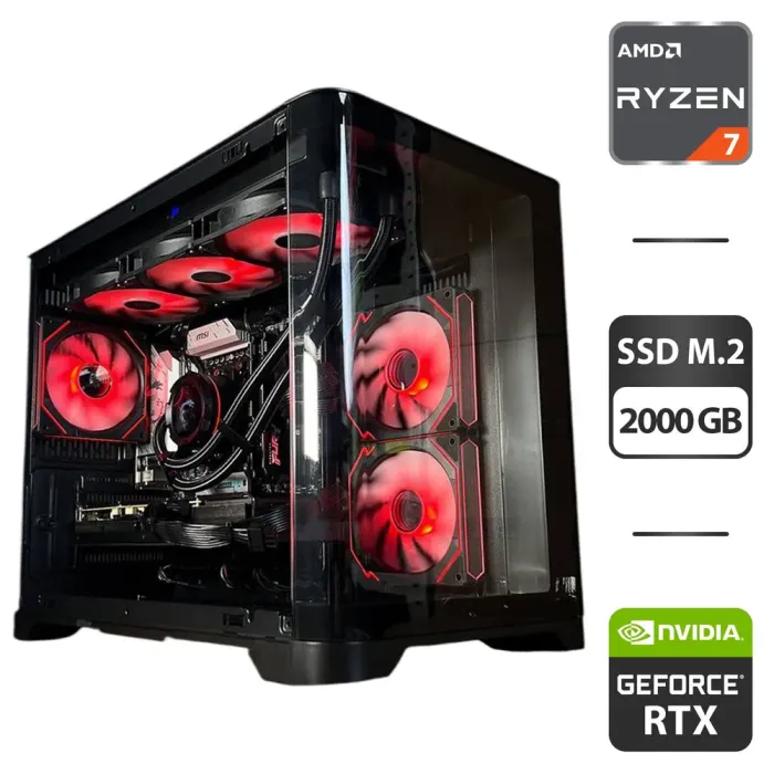 Збірка під замовлення: ігровий ПК GameMax Hype-M Black Tower / AMD Ryzen 7 7800X3D (8 (16) ядер по 4.2 - 5.0 GHz) / 32 GB DDR5 / 2000 GB SSD M.2 / nVidia GeForce RTX 3080, 12 GB GDDR6X, 384-bit / 850W б/в - зображення 1