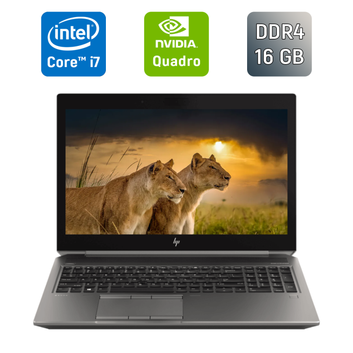 Мобільна робоча станція HP zBook 15 G6 / 15,6" (1920x1080) IPS / Intel Core i7-9750H (6 (12) ядер по 2,6 - 4,5 ГГц) / 16 ГБ DDR4 / 480 ГБ SSD + 256 ГБ SSD / nVidia Quadro T2000, 4 ГБ GDDR5, 128-біт / Веб-камера / Сканер відбитків пальців / Windows 10 б/в - зображення 1