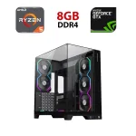 Ігровий ПК FORSAGE Infinity Plus BK Black Tower / AMD Ryzen 5 5500 (6 (12) ядер по 3,6 - 4,2 ГГц) / 8 ГБ DDR4 / 480 ГБ SSD / nVidia GeForce GTX 1070 Ti, 8 ГБ GDDR5, 256-біт б/в
