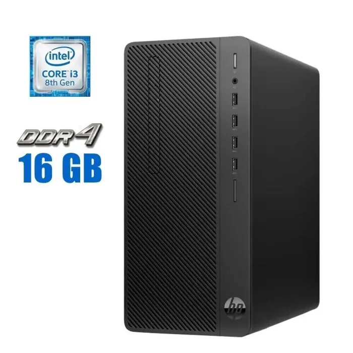 Комп'ютер HP 290 G3 Tower / Intel Core i3-9100F (4 ядра по 3.6 - 4.2 GHz) / 16 GB DDR4 / 120 GB SSD M.2 / nVidia GeForce GT 730, 2 GB DDR3, 64-bit б/в - зображення 1