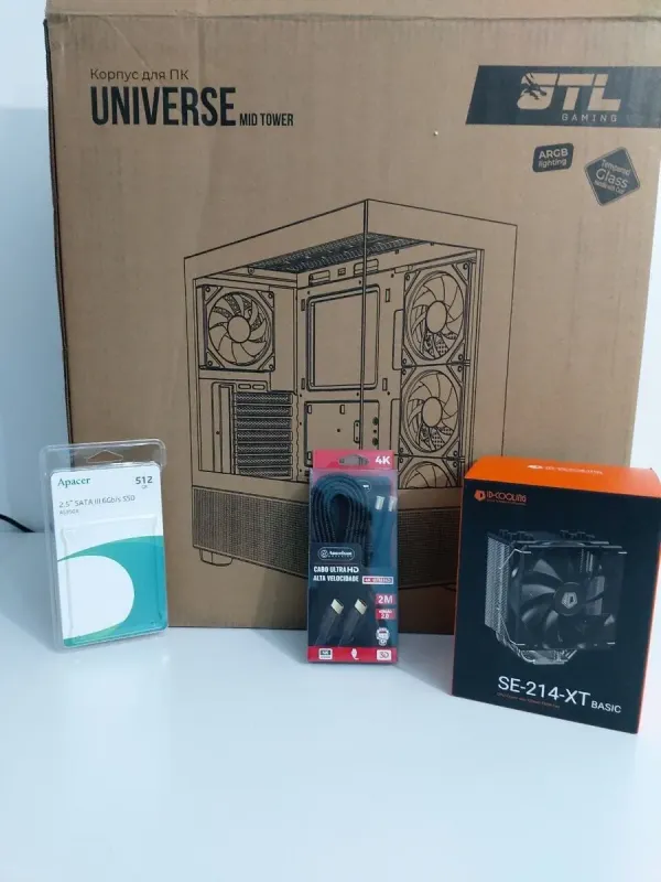 Ігровий ПК GTL Gaming Universe Black Tower / Intel Core i5-9400T (6 ядер по 1,8 - 3,4 ГГц) / 16 ГБ DDR4 / 256 ГБ SSD M.2 + 512 ГБ SSD + 500 ГБ HDD / AMD Radeon RX 590, 8 ГБ GDDR5, 256-біт / 500 Вт б/в - зображення 8