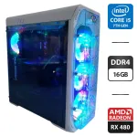 Ігровий ПК GameMax Starlight White Tower / Intel Core i5-7500 (4 ядра по 3,4 - 3,8 ГГц) / 16 ГБ DDR4 / 240 ГБ SSD + 480 ГБ SSD + 500 ГБ HDD / AMD Radeon RX 480, 8 ГБ GDDR5, 256-біт / 600 Вт б/в