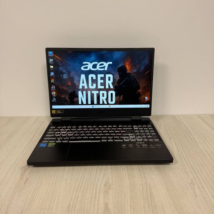 Ігровий ноутбук Acer Nitro 5 AN515-58 / 15.6" (1920x1080) IPS / Intel Core i5-12500H (12 (16) ядер по 3,3 - 4,5 ГГц) / 16 ГБ DDR5 / 512 ГБ SSD NVMe / nVidia GeForce RTX 4050, 6 ГБ GDDR6, 96-біт / WebCam б/в - зображення 2