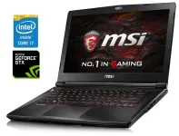 Ігровий ультрабук Б-клас MSI GS43VR 6RE Phantom Pro / 14.1" (1920x1080) TN / Intel Core i7-7700HQ (4 (8) ядра по 2.8 - 3.8 GHz) / 32 GB DDR4 / 256 GB SSD / nVidia GeForce GTX 1060, 6 GB GDDR5, 192-bit / WebCam / Win 11 б/в