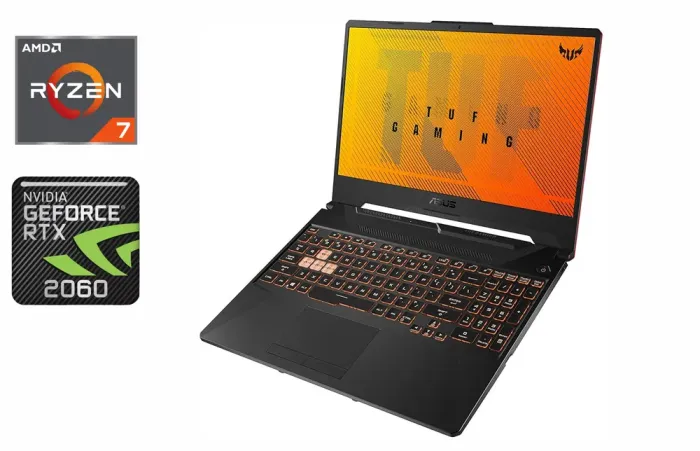 Ігровий ноутбук Asus TUF Gaming A15 FA566IV / 15.6" (1920x1080) IPS / AMD Ryzen 7 4800H (8 (16) ядер по 2.9 - 4.2 GHz) / 16 GB DDR4 / 1000 GB SSD / nVidia GeForce RTX 2060, 6 GB GDDR6, 192-bit / WebCam / Windows 10 б/в - зображення 1