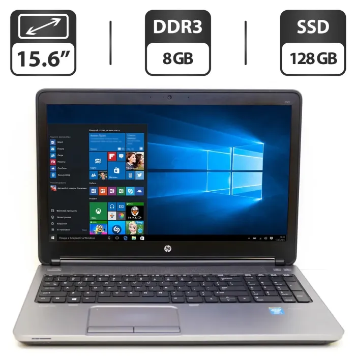 Ноутбук Б-класс HP ProBook 450 G1 / 15.6" TN / Intel Core i3-4000M (2(4) ядра по 2.4GHz) / 8GB DDR3 / 128GB SSD / HD Graphic 4600 / WebCam / DVD-ROM / VGA б/в - зображення 1