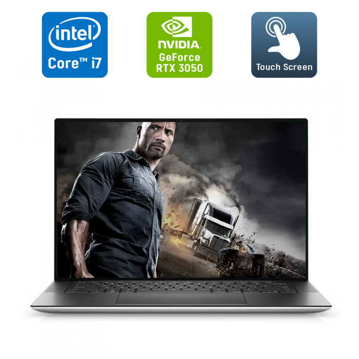 Ігровий ноутбук Dell XPS 15 9510 / 15,6" (3456x2160) IPS Touch / Intel Core i7-11800H (8 (16) ядер по 2,3 - 4,6 ГГц) / 32 ГБ DDR4 / 512 ГБ SSD / nVidia GeForce RTX 3050, 4 ГБ GDDR6, 128-біт / WebCam / Windows 11 б/в - зображення 1