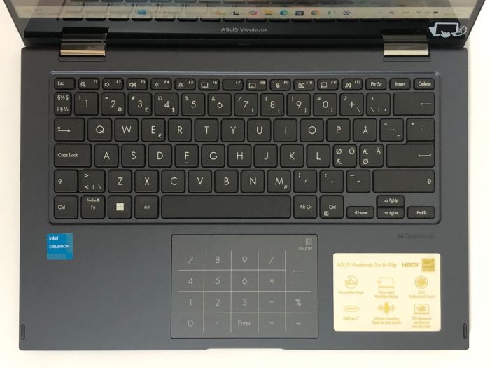 Ультрабук-трансформер Asus VivoBook Go 14 Flip TP1400KA / 14" (1920x1080) IPS Touch / Intel Celeron N4500 (2 ядра по 1.1 - 2.8 GHz) / 4 GB DDR4 / 128 GB SSD / Intel UHD Graphics / WebCam / Win 11 Home б/в - зображення 9