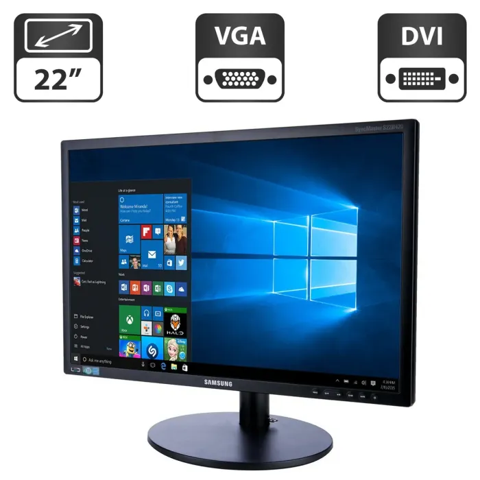Монітор Samsung SyncMaster S22B420 / 22" (1680x1050) TN / DVI, VGA / Pivot / VESA 100x100 б/в - зображення 1