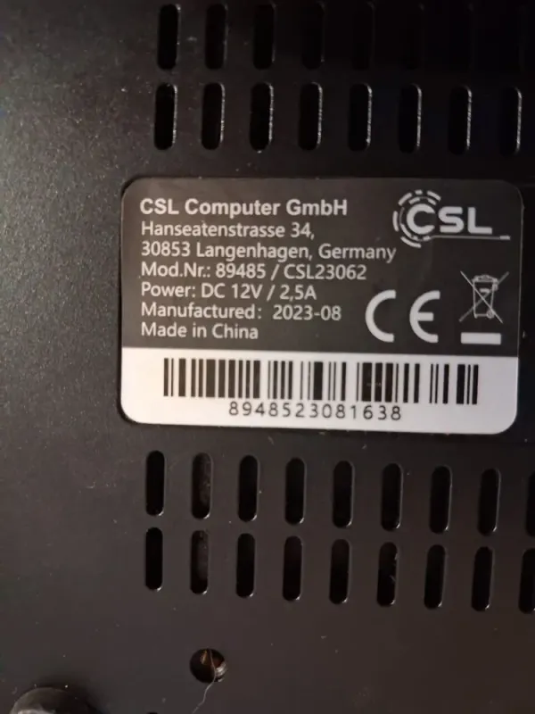 Неттоп CSL Narrow Box Premium 89485 CSL23062 USFF / Intel N200 (4 ядра по 1.8 - 3.7 GHz) / 8 GB DDR4 / 256 GB SSD / Intel UHD Graphics / DisplayPort / HDMI / Wi-Fi б/в - зображення 4