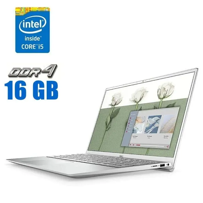 Ультрабук Б-клас Dell Inspiron 15 5502 / 15.6" (1920x1080) IPS / Intel Core i5-1135G7 (4 (8) ядра по 2.4 - 4.2 GHz) / 16 GB DDR4 / 240 GB SSD / Intel Iris Xe Graphics / WebCam б/в - зображення 1