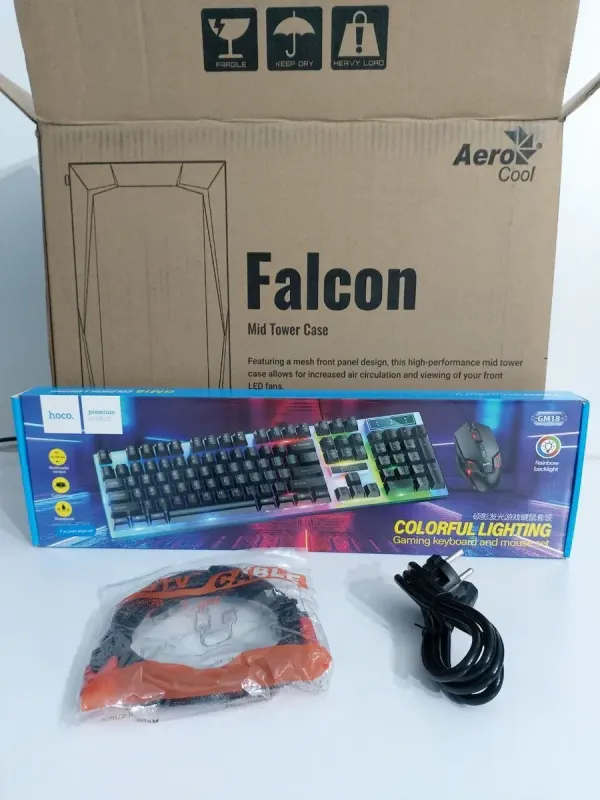 Ігровий ПК AeroCool PGS FALCON-A-BK-V1 FRGB Tower / Intel Core i5-8400 (6 ядер 2,8 - 4,0 ГГц) / 32 ГБ DDR4 / 256 ГБ M.2 SSD + 512 ГБ M.2 SSD + 500 ГБ HDD / AMD Radeon RX 5700, 8 ГБ GDDR6, 256-біт / 600 Вт б/в - зображення 7