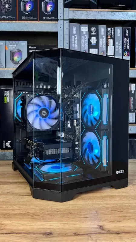 Збірка під замовлення: комп'ютер Qube Crystal ARGB Black Tower / AMD Ryzen 5 5600 (6 (12) ядер по 3.5 - 4.4 GHz) / 32 GB DDR4 / 1000 GB SSD M.2 / nVidia GeForce RTX 3070, 8 GB GDDR6, 256-bit / 650W б/в - зображення 4