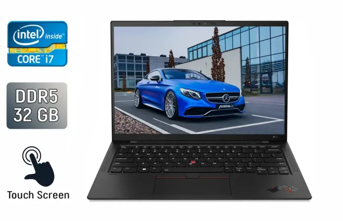 Ультрабук Lenovo ThinkPad X1 Carbon Gen11 / 14" (1920x1080) IPS Touch / Intel Core i7-1365U (10 (12) ядер по 1.3 - 5.2 GHz) / 32 GB DDR5 / 1000 GB SSD / Intel Iris Xe Graphics / WebCam / Windows 11 б/в - зображення 1