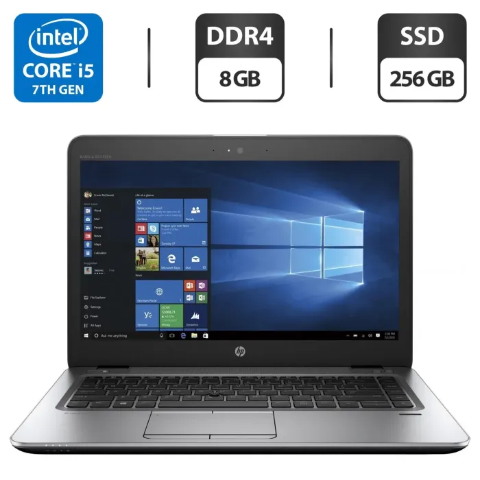 Ноутбук HP EliteBook 840 G4 / 14" TN / Core i5-7200U (2(4) ядра по 2.5-3.1 GHz) / 8GB DDR4 / 256GB SSD / HD Graphics 620 / WebCam / VGA б/в - зображення 1
