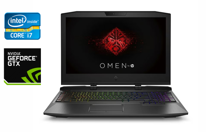 Ігровий ноутбук Б-клас HP Omen 17-an0 / 17.3" (1920x1080) IPS / Intel Core i7-7700HQ (4 (8) ядра по 2.8 - 3.8 GHz) / 16 GB DDR4 / 256 GB SSD + 1000 GB HDD / nVidia GeForce GTX 1070, 8 GB GDDR5, 256-bit / WebCam / HDMI б/в - зображення 1