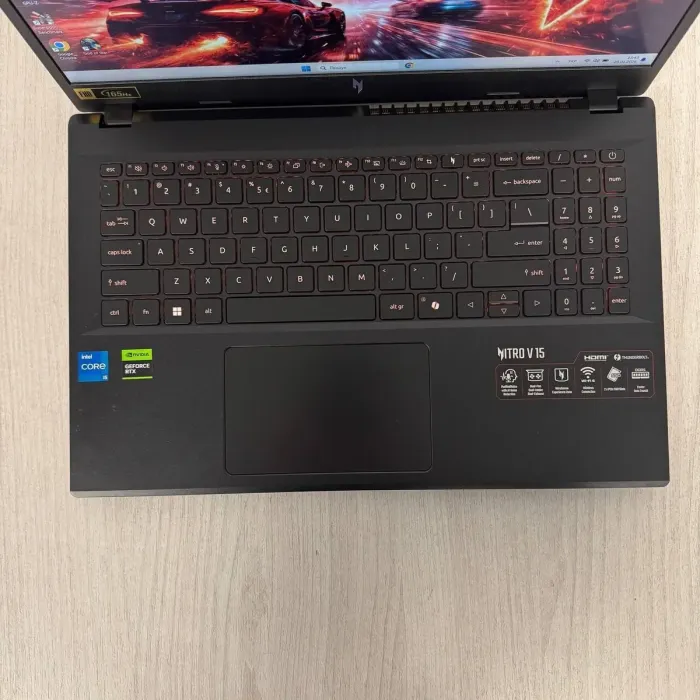 Ігровий ноутбук Aser Nitro V15 ANV15-52 / 15,6" (1920x1080) IPS / Intel Core i5-13420H (8 (12) ядер по 3,4 - 4,6 ГГц) / 16 ГБ DDR5 / 512 ГБ SSD / nVidia GeForce RTX 4050, 6 ГБ GDDR6, 96-біт / Веб-камера б/в - зображення 3