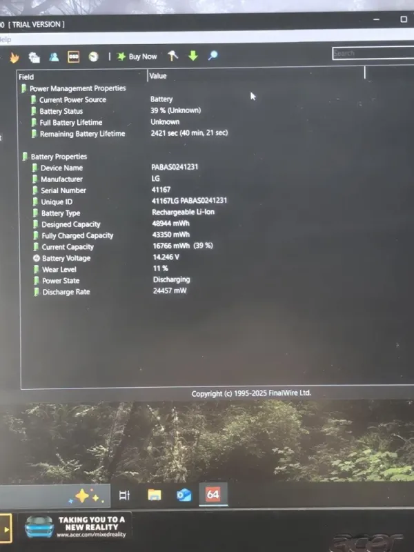 Ігровий ноутбук Б-класу Acer Nitro 5 AN515-53 / 15.6" (1920x1080) IPS / Intel Core i5-8300H (4 (8) ядра по 2.3 - 4.0 GHz) / 16 GB DDR4 / 256 GB SSD + 1000 GB HDD / nVidia GeForce GTX 1050, 4 GB GDDR5, 128-bit / WebCam б/в - зображення 13