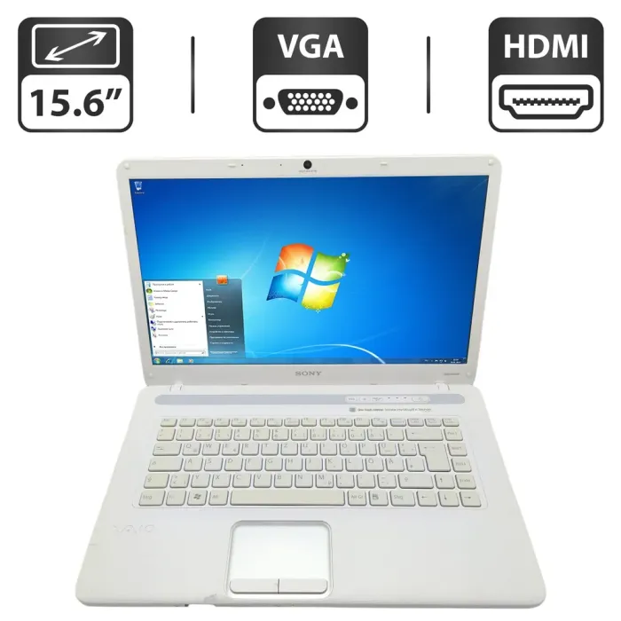 Ноутбук Sony Vaio NS21 / 15.6" (1366x768) TN / Intel Core 2 Duo T6400 (2 ядра по 2.0 GHz) / 4 GB DDR2 / 250 GB HDD / Intel HD Graphics / WebCam б/в - зображення 1