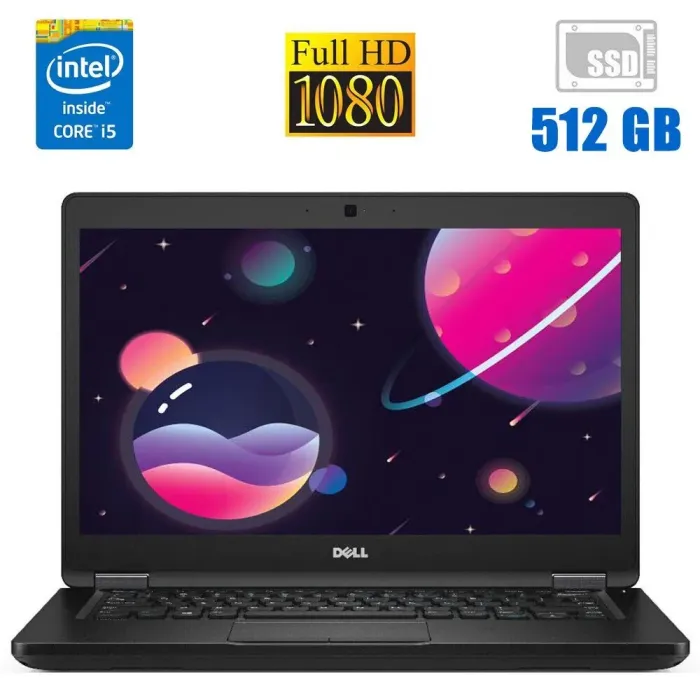 Ультрабук Dell Latitude 5480 / 14" (1920x1080) TN / Intel Core i5-7300U (2 (4) ядра по 2.6 - 3.5 GHz) / 8 GB DDR4 / 512 GB SSD / Intel HD Graphics 620 / WebCam б/в - зображення 1