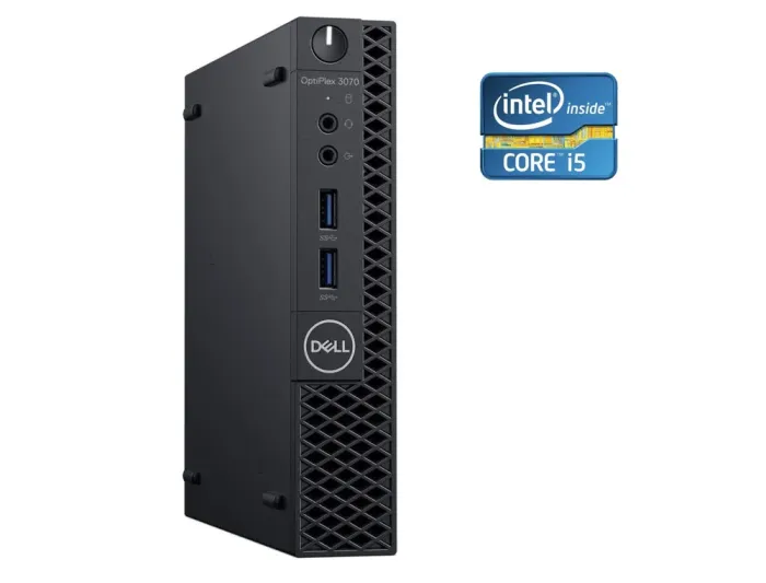 Неттоп Dell OptiPlex 3070 Micro USFF / Intel Core i5-9500T (6 ядер по 2.2 - 3.7 GHz) / 8 GB DDR4 / 256 GB SSD / Intel UHD Graphics 630 / 35W б/в - зображення 1