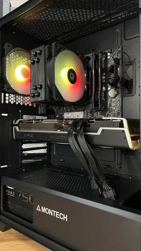 Збірка під замовлення: Montech Air 1000 Premium Tower / AMD Ryzen 5 5600 (6 (12) ядер по 3.5 - 4.4 GHz) / 16 GB DDR4 / 1000 GB SSD M.2 / AMD Radeon RX 6700 XT, 12 GB GDDR6, 192-bit / HDMI / 750W б/в - зображення 6