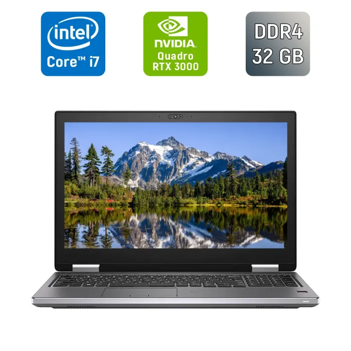 Мобільна робоча станція Dell Precision 7540 / 15,6" (1920x1080) IPS / Intel Core i7-9850H (6 (12) ядер по 2,6 - 4,6 ГГц) / 32 ГБ DDR4 / 512 ГБ SSD / nVidia Quadro RTX 3000, 6 ГБ GDDR6, 192-біт / WebCam / TouchID / Windows 10 б/в - зображення 1